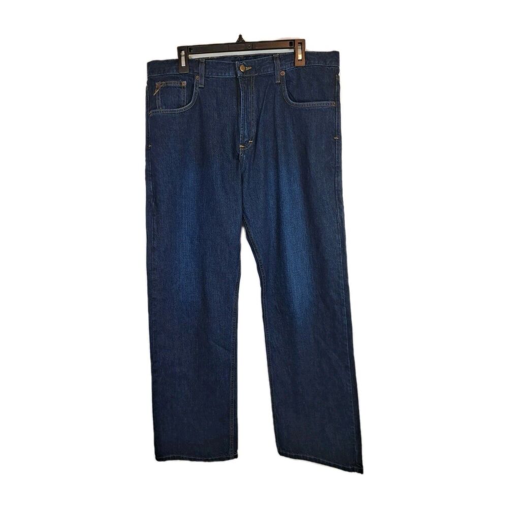 Orvis Men's 7TOH Jeans Size 36x32 Boot Cut Dark Wash Made In U.S A.